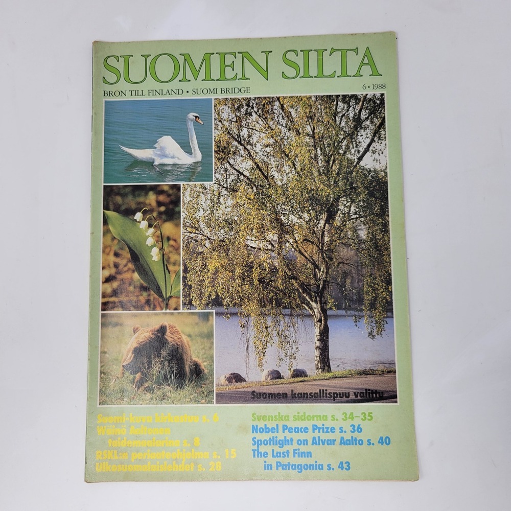 Vintage 1988 Suomen Silta Magazine Issue‎ 6 Finnish Culture Alvar Aalto Finnair